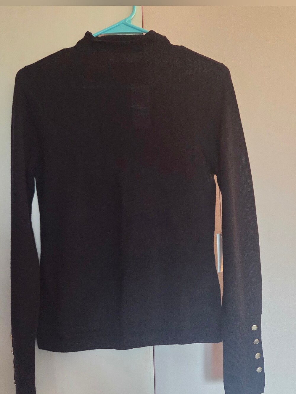 Abercrombie & Fitch Black Turtleneck Sweater with Button Cuffs